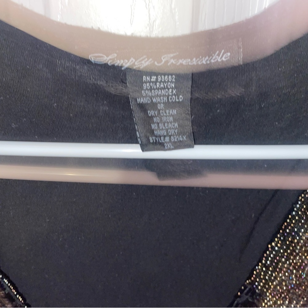 Simply Irresistible Black Beaded Rhinestone Soft Tank Top Size 2XL - Picture 4 of 5